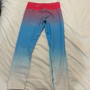 Zyia pink, blue, white ombré leggings size 6/8
